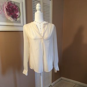 V Neck Ivory long sleeve blouse